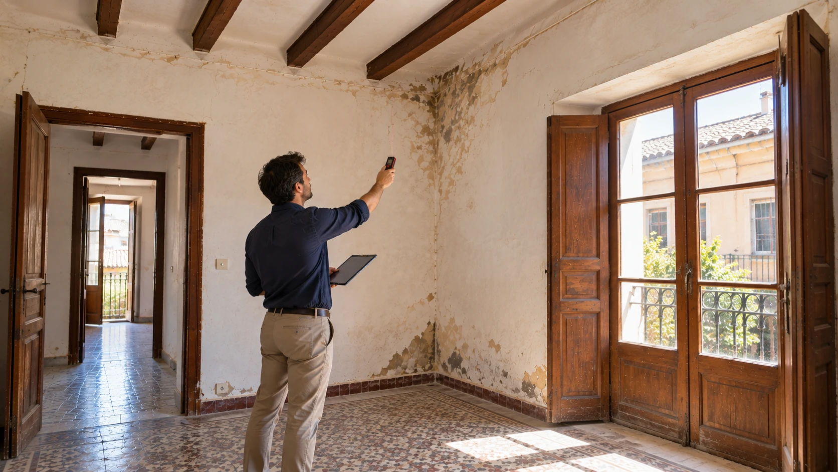 Inspección antes de reformar una casa antigua