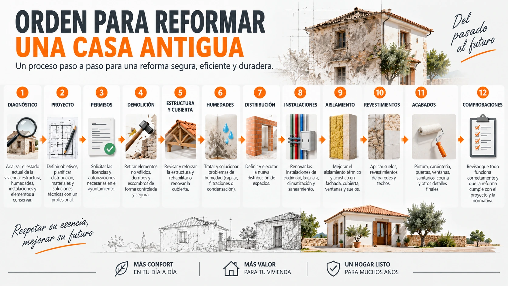 Orden para reformar una casa antigua