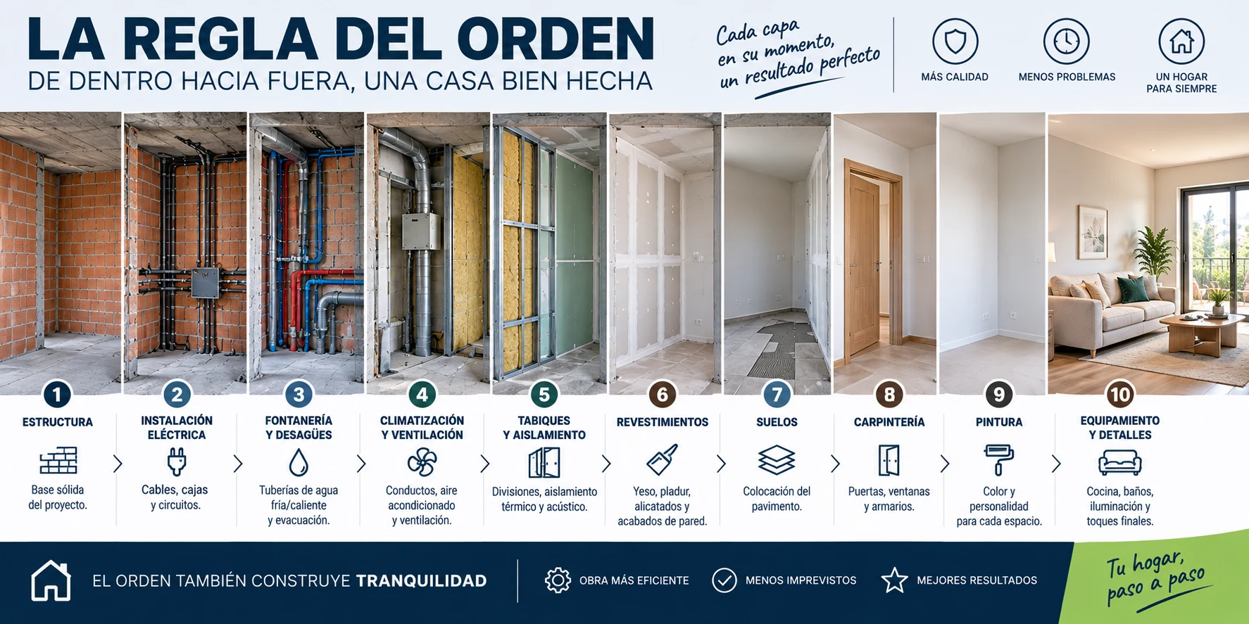 la regla del orden reforma Qué se hace primero y qué se hace después en una reforma