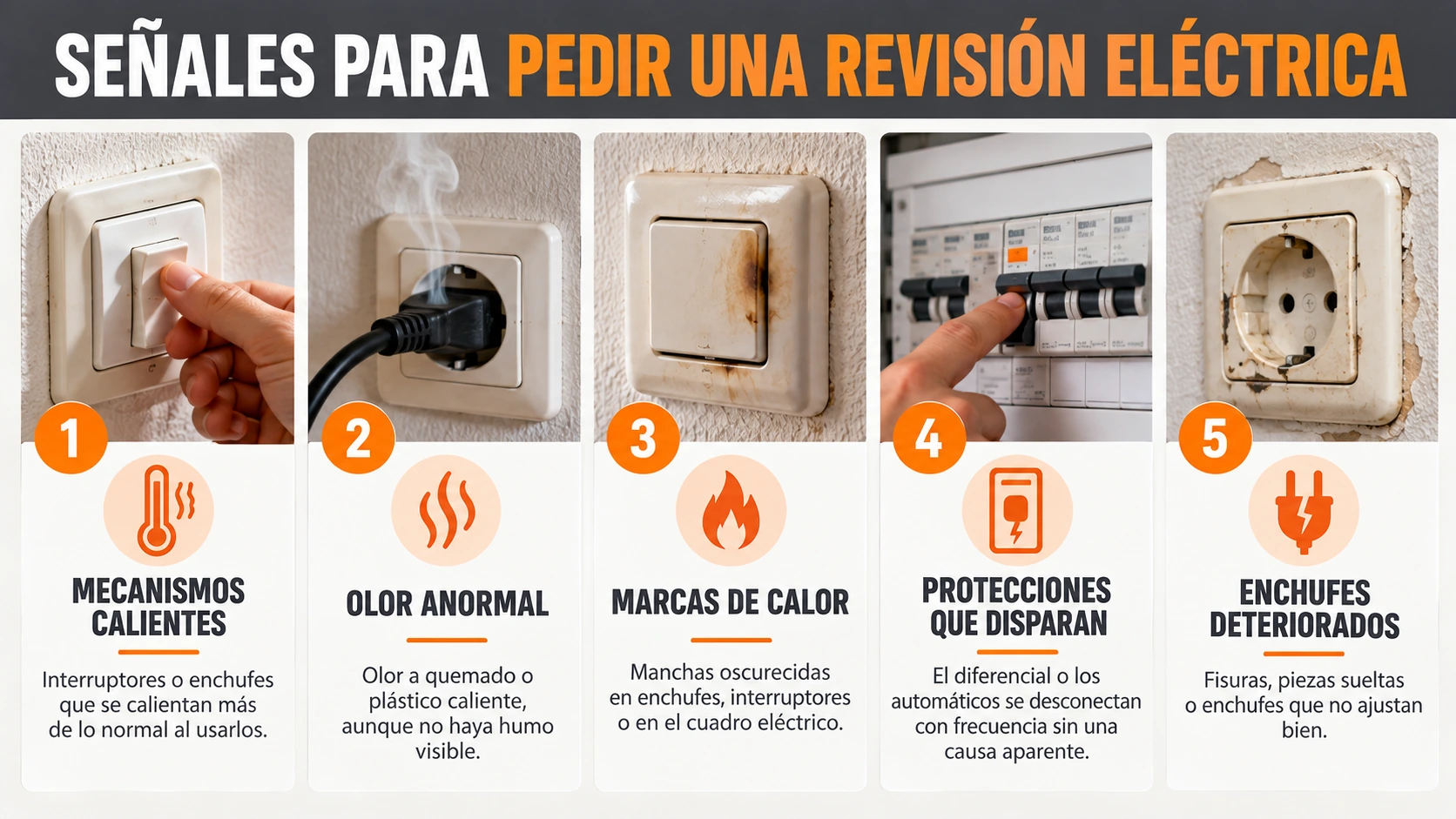 Señales de instalación eléctrica que necesita revisión