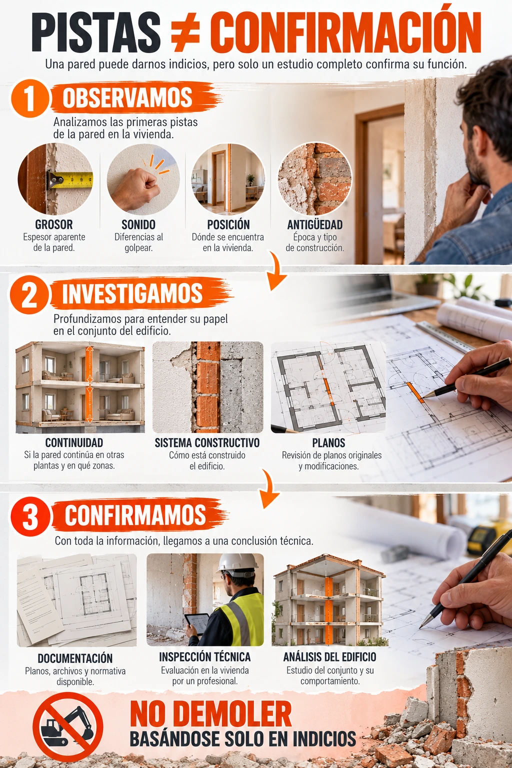 Señales para saber si una pared es de carga